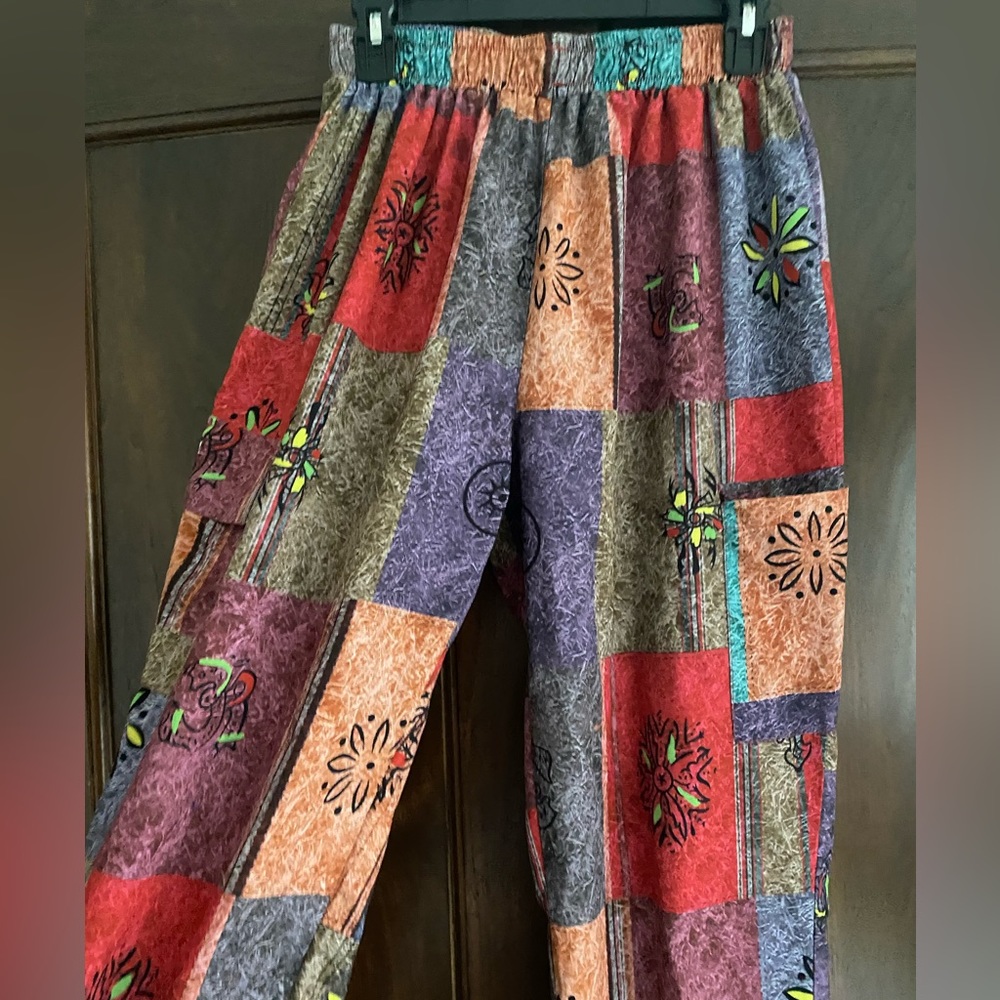 Patchwork Pattern Hippie Pants - image 2